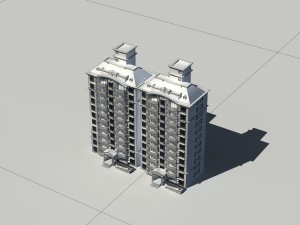 city construction - large real estate residences 23 3D Модель