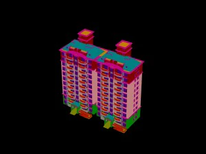 city construction - large real estate residences 23 3D Model