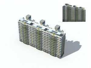 city construction - large real estate residences 25 3D Model