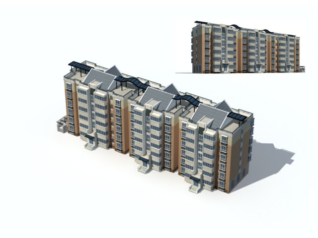 city construction - large real estate residences 26 3D Модель .c4d .max .obj .3ds .fbx .stl .blend 