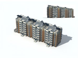 city construction - large real estate residences 26 3D Model