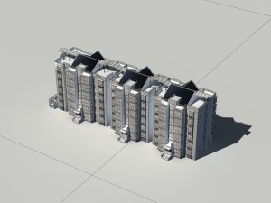 city construction - large real estate residences 26 3D Модель