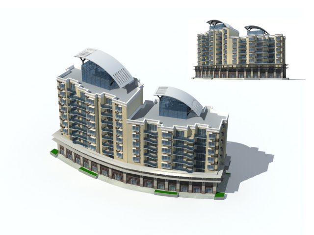 city construction - large real estate residences 28 3D Модель .c4d .max .obj .3ds .fbx .stl .blend 