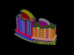 city construction - large real estate residences 28 3D Модель