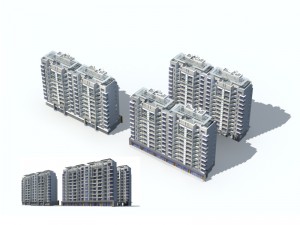 city construction - large real estate residences 30 Modèle 3D