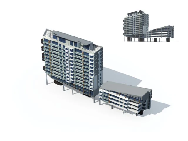 city construction - large real estate residences 31 3D Model .c4d .max .obj .3ds .fbx .stl .blend 
