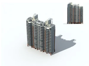 city construction - large real estate residences 33 3D Model