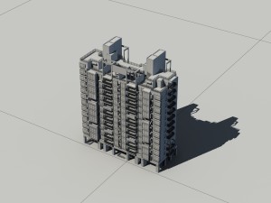 city construction - large real estate residences 35 Modello 3D