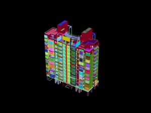 city construction - large real estate residences 35 Modello 3D