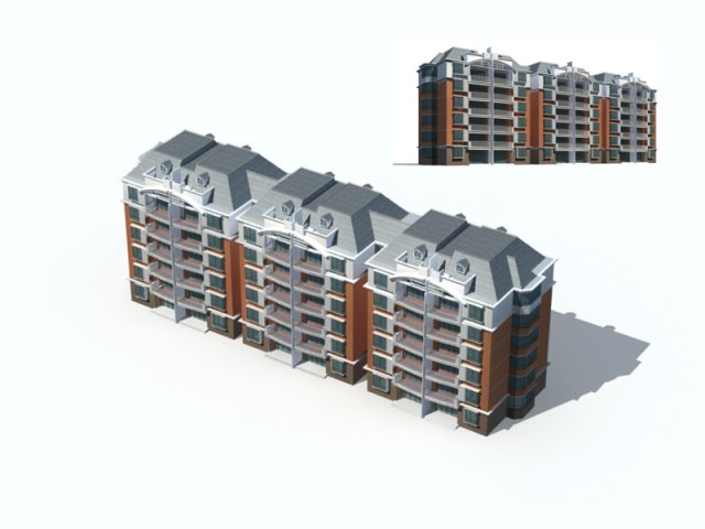 city construction - large real estate residences 36 3D 모델 .c4d .max .obj .3ds .fbx .stl .blend 