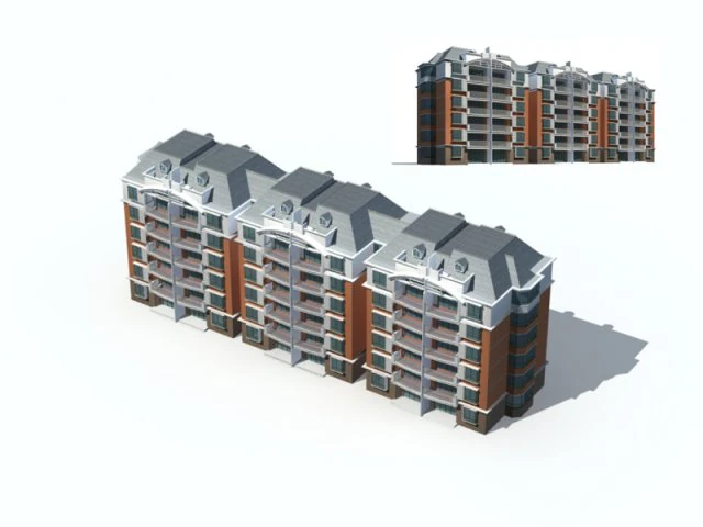 city construction - large real estate residences 36 3D Model .c4d .max .obj .3ds .fbx .stl .blend 
