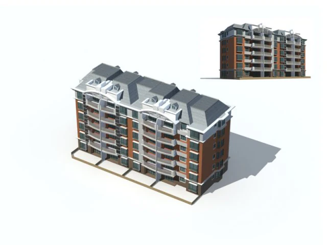 city construction - large real estate residences 37 3D Model .c4d .max .obj .3ds .fbx .stl .blend 