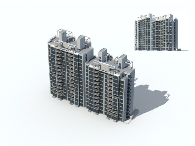 city construction - large real estate residences 39 3D Model .c4d .max .obj .3ds .fbx .stl .blend 