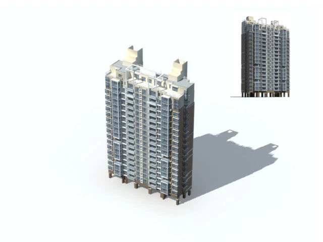city construction - large real estate residences 40 3D Model .c4d .max .obj .3ds .fbx .stl .blend 