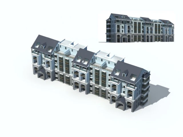 city construction - large real estate residences 44 3D Model .c4d .max .obj .3ds .fbx .stl .blend 