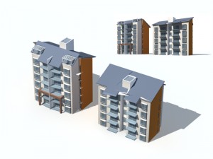 city construction - large real estate residences 46 3D Модель