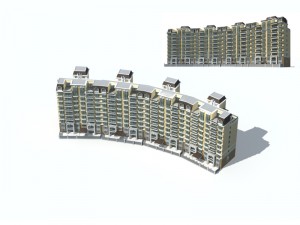 city construction - large real estate residences 49 3D Model