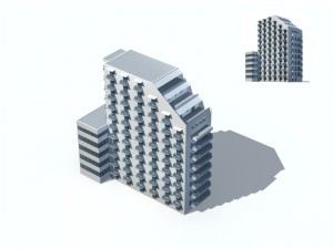 city construction - large real estate residences 50 3D Model