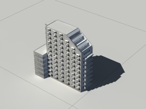 city construction - large real estate residences 50 3D Модель