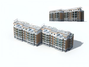 city construction - large real estate residences 54 3D Модель