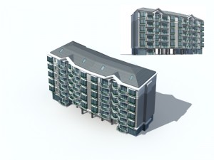 city construction - large real estate residences 55 3D Model