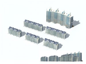 city construction - large real estate residences 56 3D Model
