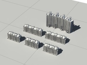 city construction - large real estate residences 56 3D Modell