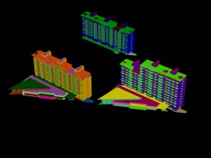 city construction - large real estate residences 57 3D Модель