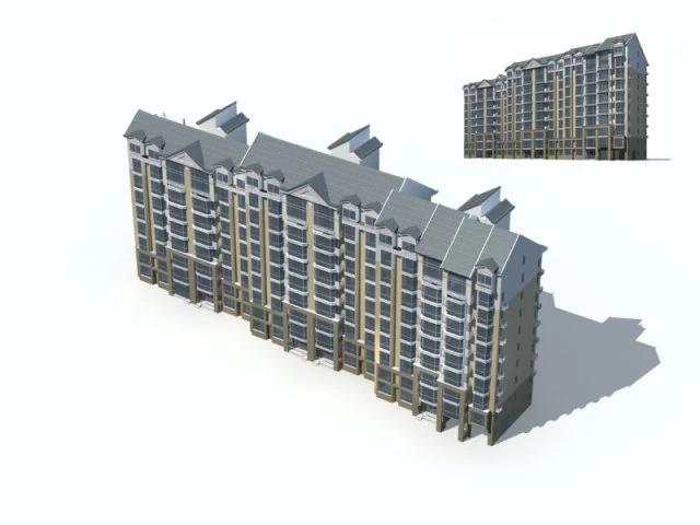 city construction - large real estate residences 59 3D Model .c4d .max .obj .3ds .fbx .stl .blend 