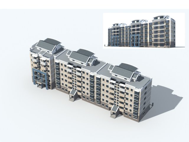 city construction - large real estate residences 60 Modello 3D .c4d .max .obj .3ds .fbx .stl .blend 