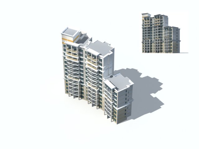 city construction - large real estate residences 64 Modelo 3D .c4d .max .obj .3ds .fbx .stl .blend 