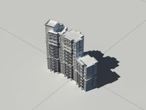 city construction - large real estate residences 64 Modelo 3D