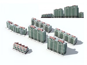 city construction - large real estate residences 66 3D Model