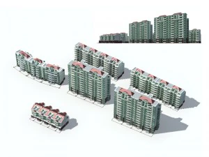Stadtbau - große Wohnimmobilien 66 3D Modell