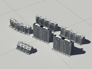 city construction - large real estate residences 66 3D मॉडल