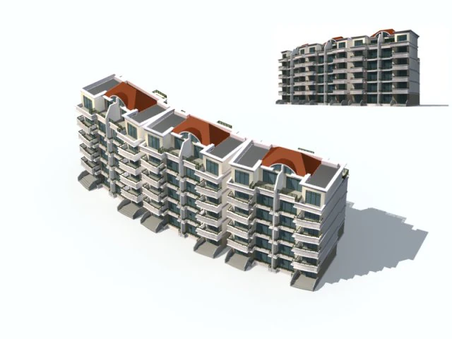 city construction - large real estate residences 68 3D Model .c4d .max .obj .3ds .fbx .stl .blend 