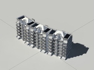 city construction - large real estate residences 68 Modello 3D