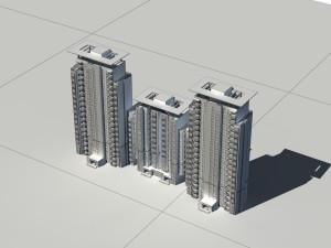 city construction - large real estate residences 69 Modello 3D