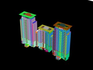 city construction - large real estate residences 69 Modello 3D