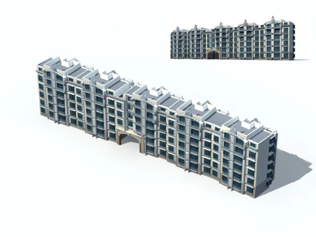 city construction - large real estate residences 70 3D Model .c4d .max .obj .3ds .fbx .stl .blend 