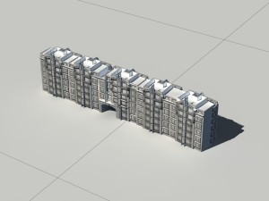 city construction - large real estate residences 70 Modèle 3D