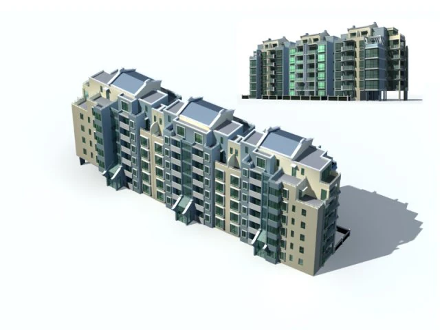 city construction - large real estate residences 72 3D Model .c4d .max .obj .3ds .fbx .stl .blend 