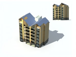 city construction - large real estate residences 73 Modèle 3D