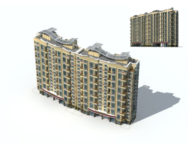 city construction - large real estate residences 79 3D Model .c4d .max .obj .3ds .fbx .stl .blend 