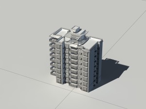 city construction - large real estate residences 80 Model 3D