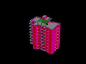 city construction - large real estate residences 80 Model 3D