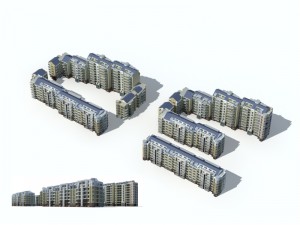 city construction - large real estate residences 86 3D Model