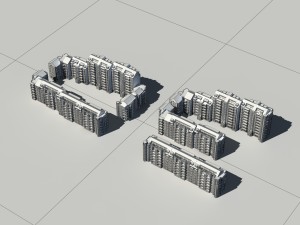 city construction - large real estate residences 86 3D Model