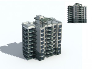 city construction - large real estate residences 87 3Dモデル