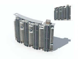 city construction - large real estate residences 89 Modèle 3D